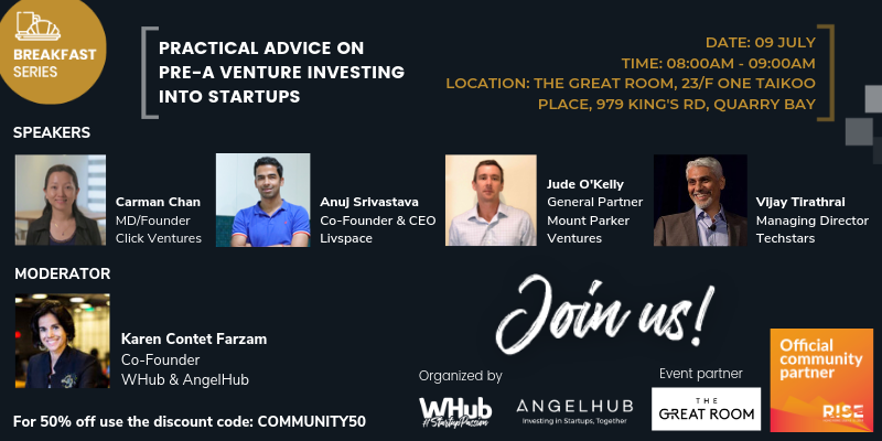 RISE Breakfast Series - Practical Advice on Pre-A Venture Investing into Startups